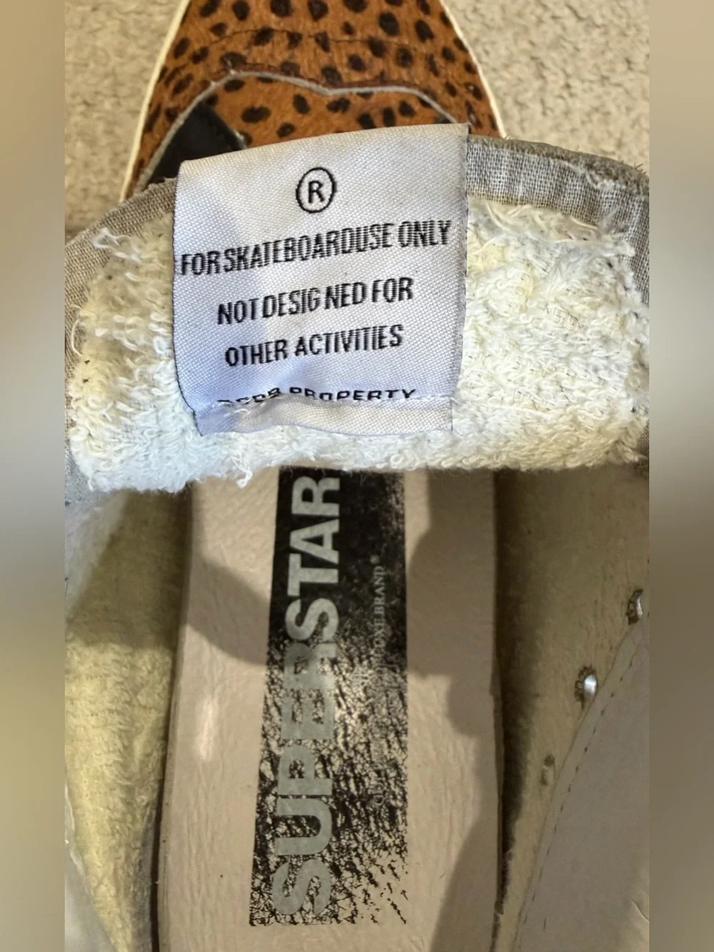 Golden Goose GGDB Mid Star Animal Print Calf Hair Sneakers, Women’s Size 7
